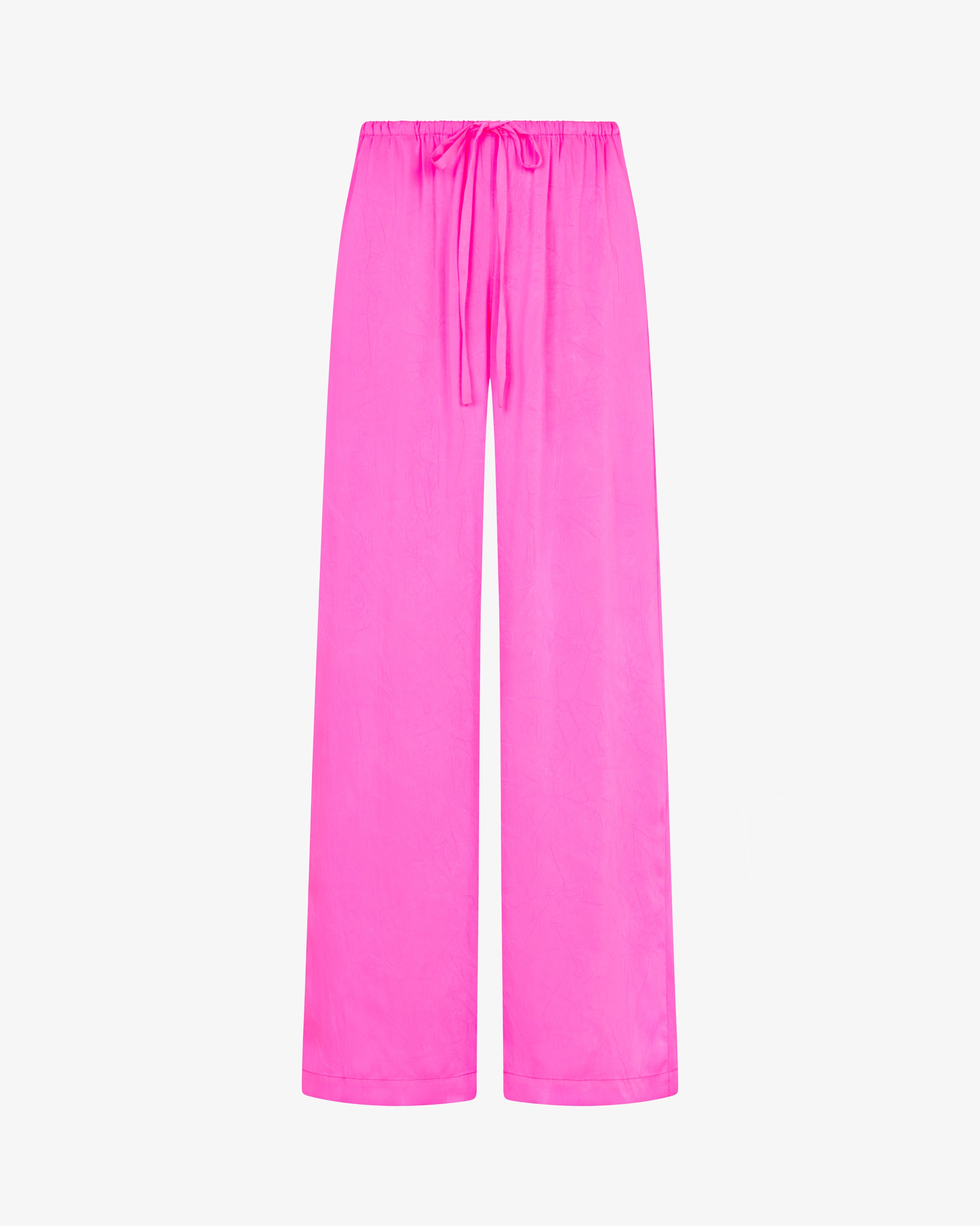 Women's High Waist Cropped Jogger Pants - Shocking Pink Activewear for Yoga, Running & Lounge Wear