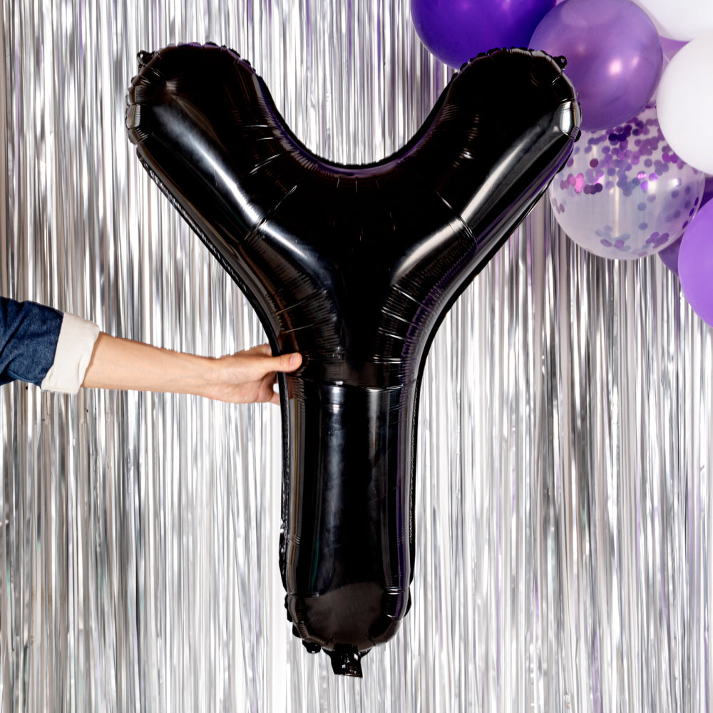 Balloonify Black Mylar Letter Y Balloon - 40 Inch Large Foil Alphabet Balloon for Birthday Party Decorations, Baby Showers & Graduation Celebrations (1 Count Box)