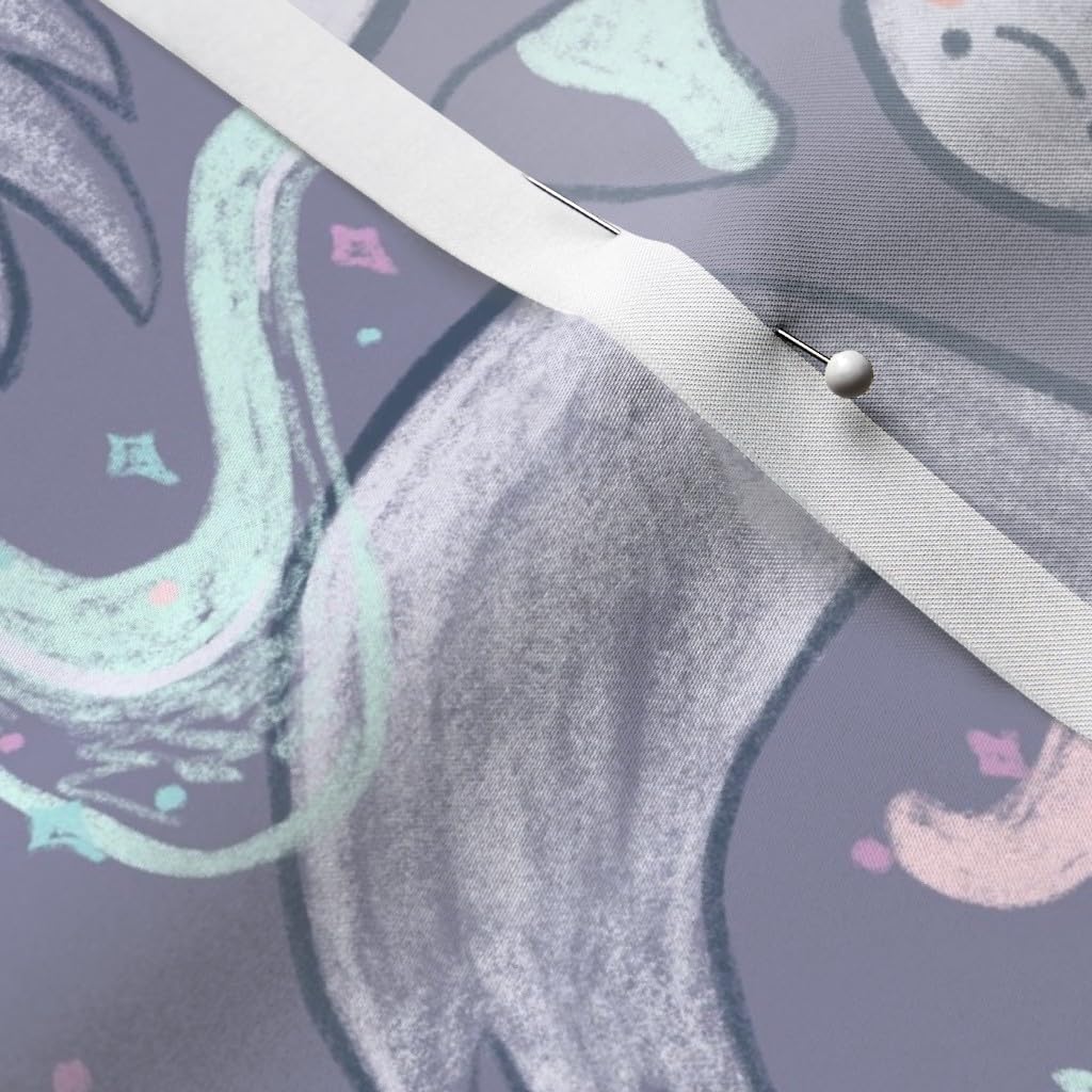 Whimsical Halloween Ghost Pastel Printed Satin Fabric by The Yard - Premium Spoonflower Material for Sewing, Lining, Apparel, Fashion, Blankets & Home Decor - Perfect for DIY Costumes, Quilts, Curtains and Party Decorations