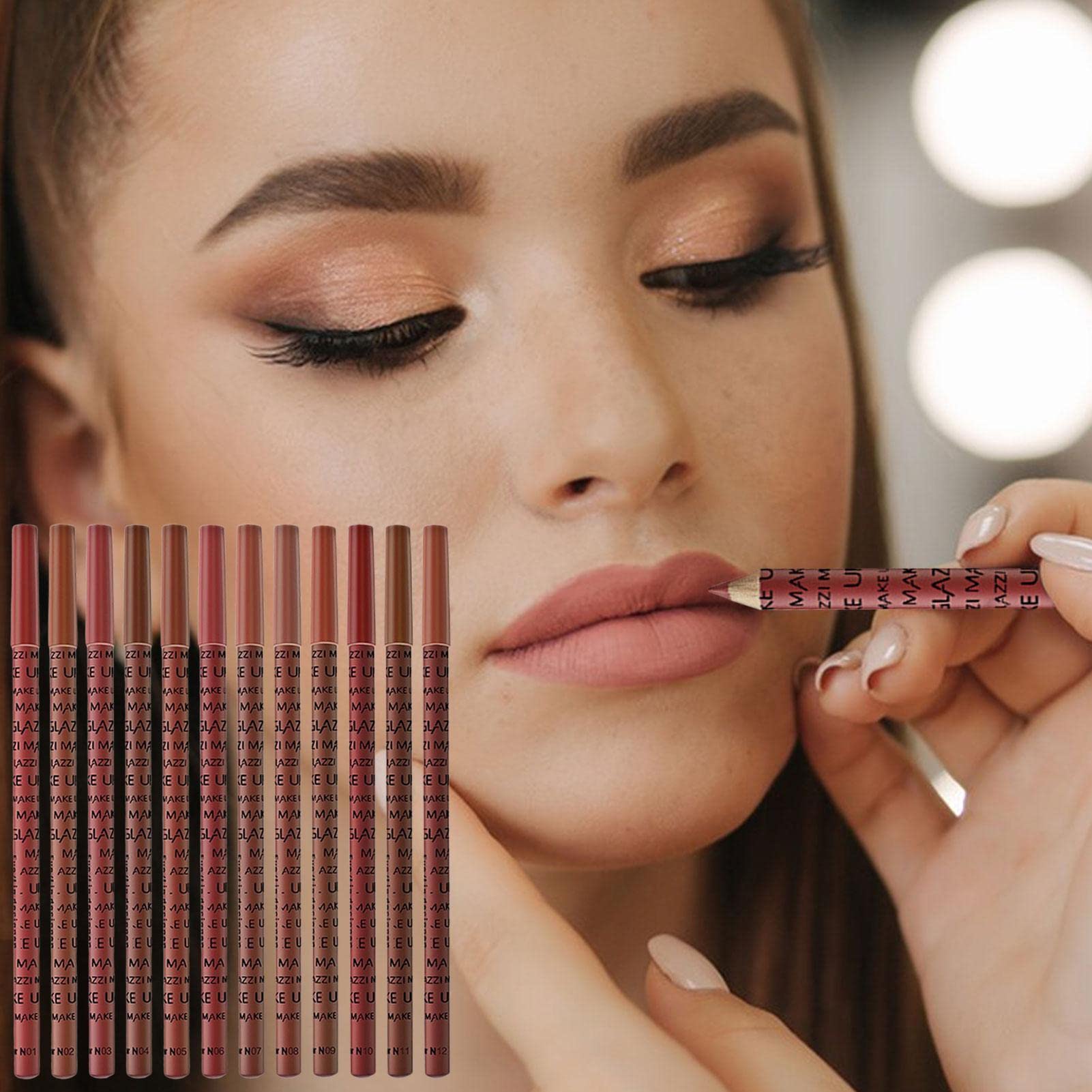 12 Color Matte Lip Liner Pencil Set - Professional Velvet Lipstick Pencils for Women & Girls | Long-Lasting Lip Makeup for Everyday Wear, Parties & Special Occasions