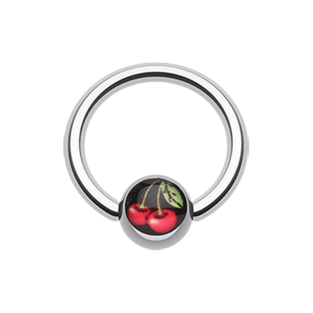 Luscious Cherry Ball Captive Bead Ring - Elegant Jewelry for Parties & Gifts
