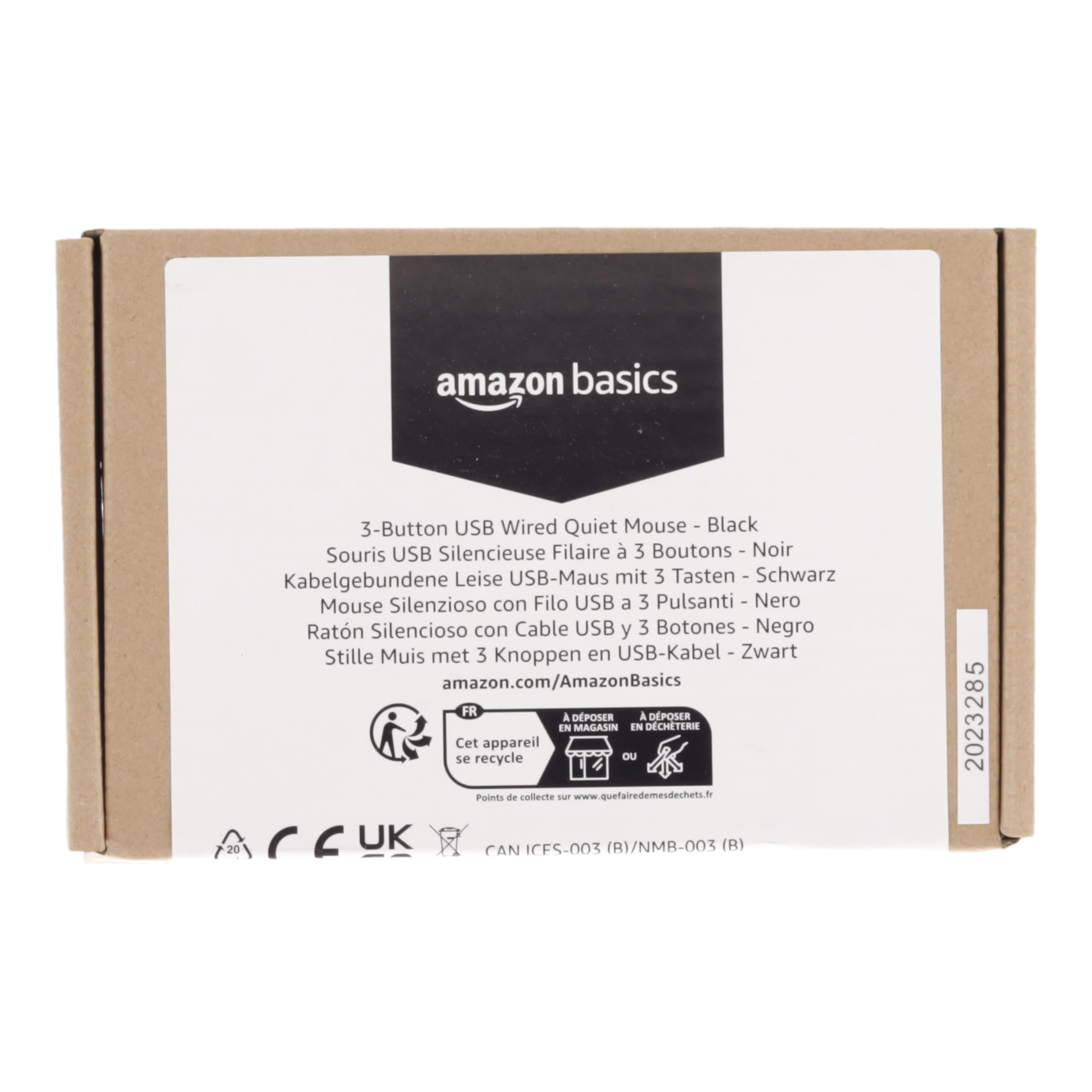 Amazon Basics 3-Button USB Wired Mouse - Black for Office & Gaming