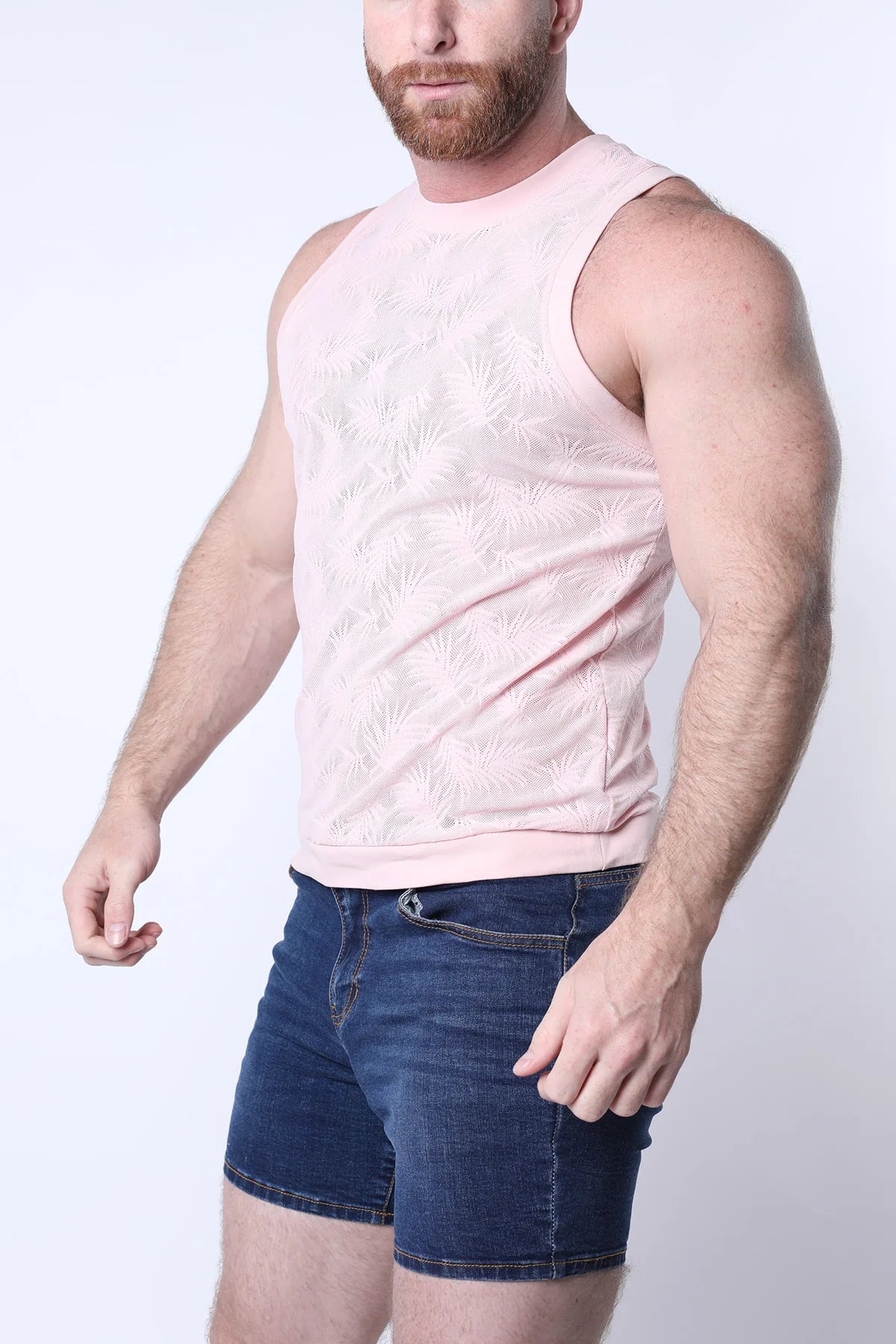 Timoteo Amalfi Women's Mesh Tank Top - Breathable Pink Summer Blouse for Beach, Yoga & Casual Wear