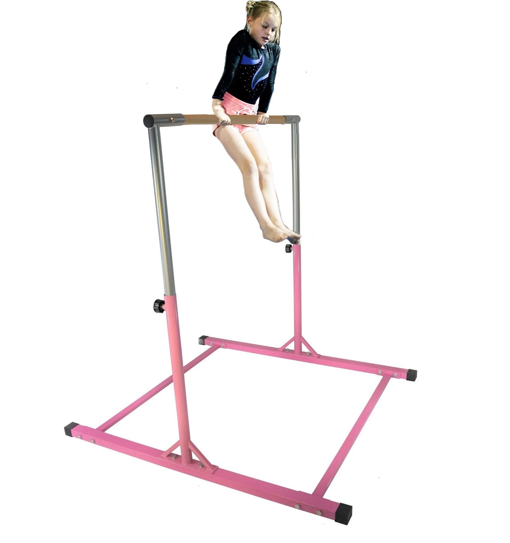 Professional Adjustable Gymnastics Kip Bar - 13-Level Height (3-5 FT) for Junior Training, Indoor & Outdoor Use - Perfect for Home Gyms, Backyard Practice & Gymnastics Clubs