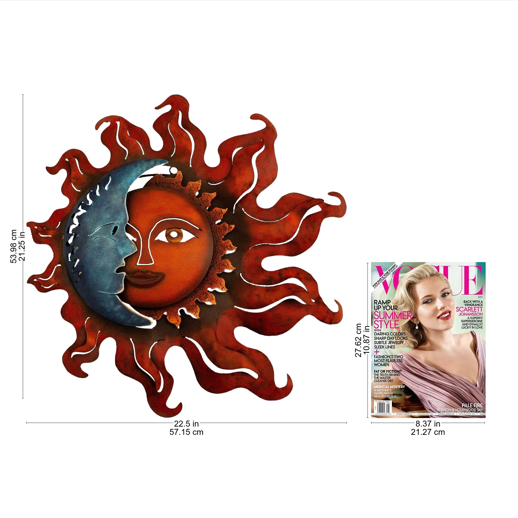 Handmade NOVICA Sun and Moon Metal Candle Holder - 'Eclipse Over Jalisco' Brown Wall Sconce for Home Decor | Perfect for Living Room, Bedroom & Outdoor Patio Lighting