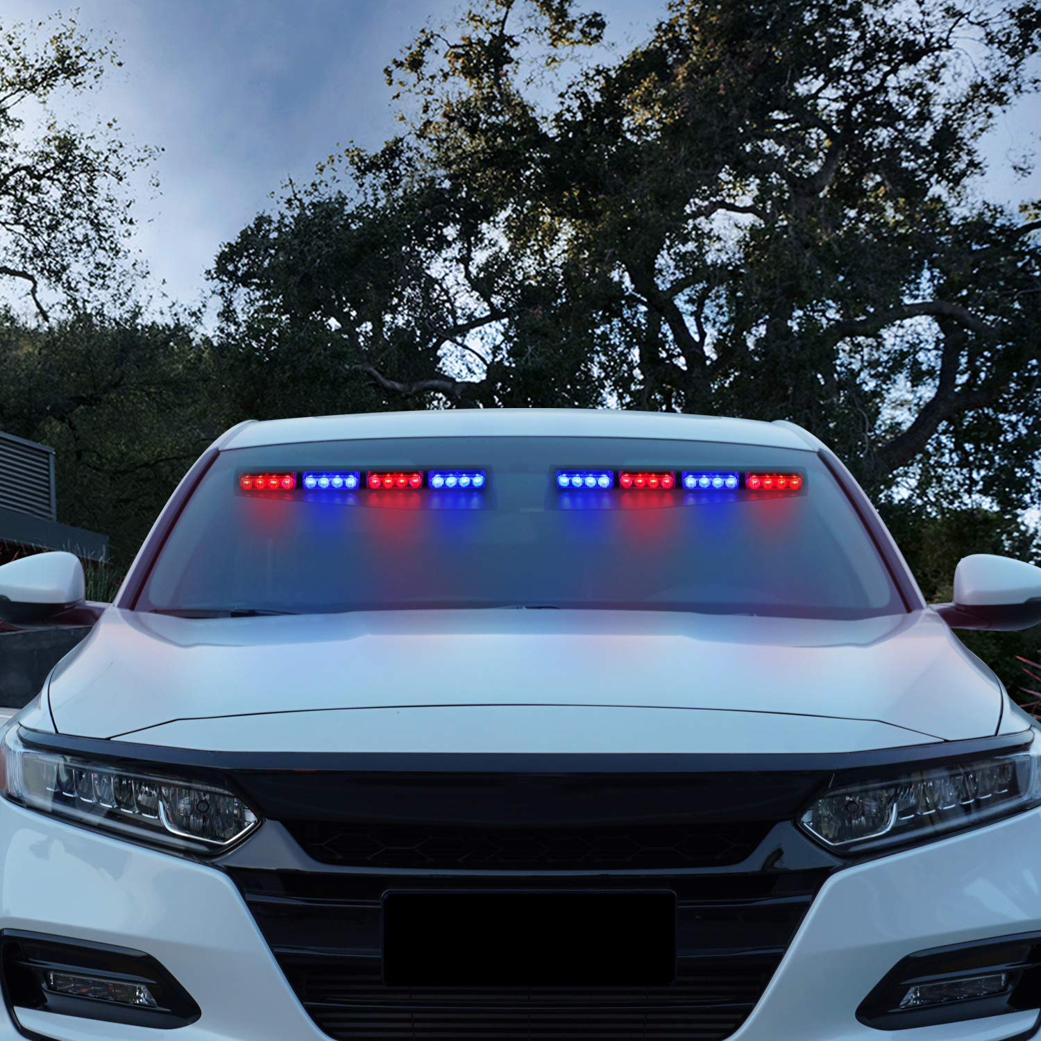 **ASPL 32LED Emergency Visor Light - 26 Flash Patterns, Windshield Hazard Warning Strobe Beacon with Split Mount & Extendable Bracket (Red/Blue) - for Trucks, Police Cars & Emergency Vehicles**    *Use Case: Ideal for law enforcement, roadside assistance, construction vehicles, and emergency responders to enhance visibility and safety.*