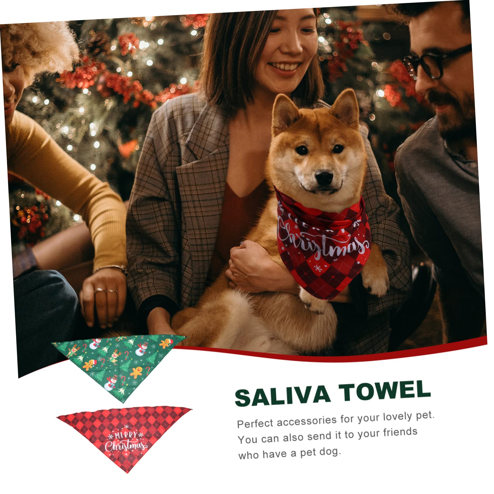 4 Pcs Pet Bandanas - Dog Scarf for Christmas & Daily Use