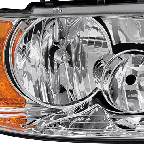 AKKON Chrome Clear Headlights for 2003-2006 Ford Expedition - Direct Replacement Pair (Left + Right) | Perfect for Night Driving & Off-Road Adventures