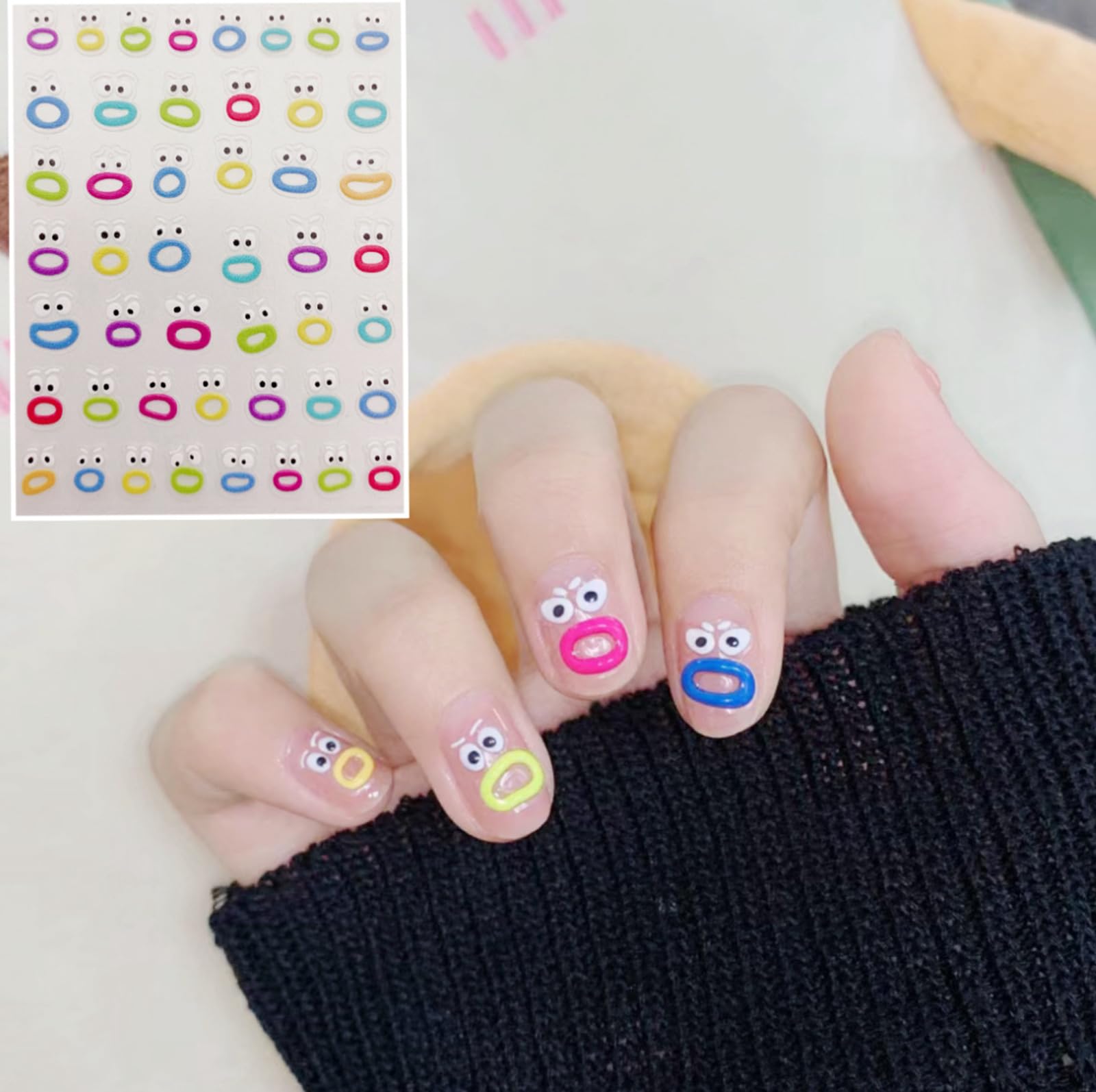 5D Cartoon Nail Stickers - Sausage Lips Design for Women, Party & Salon Use