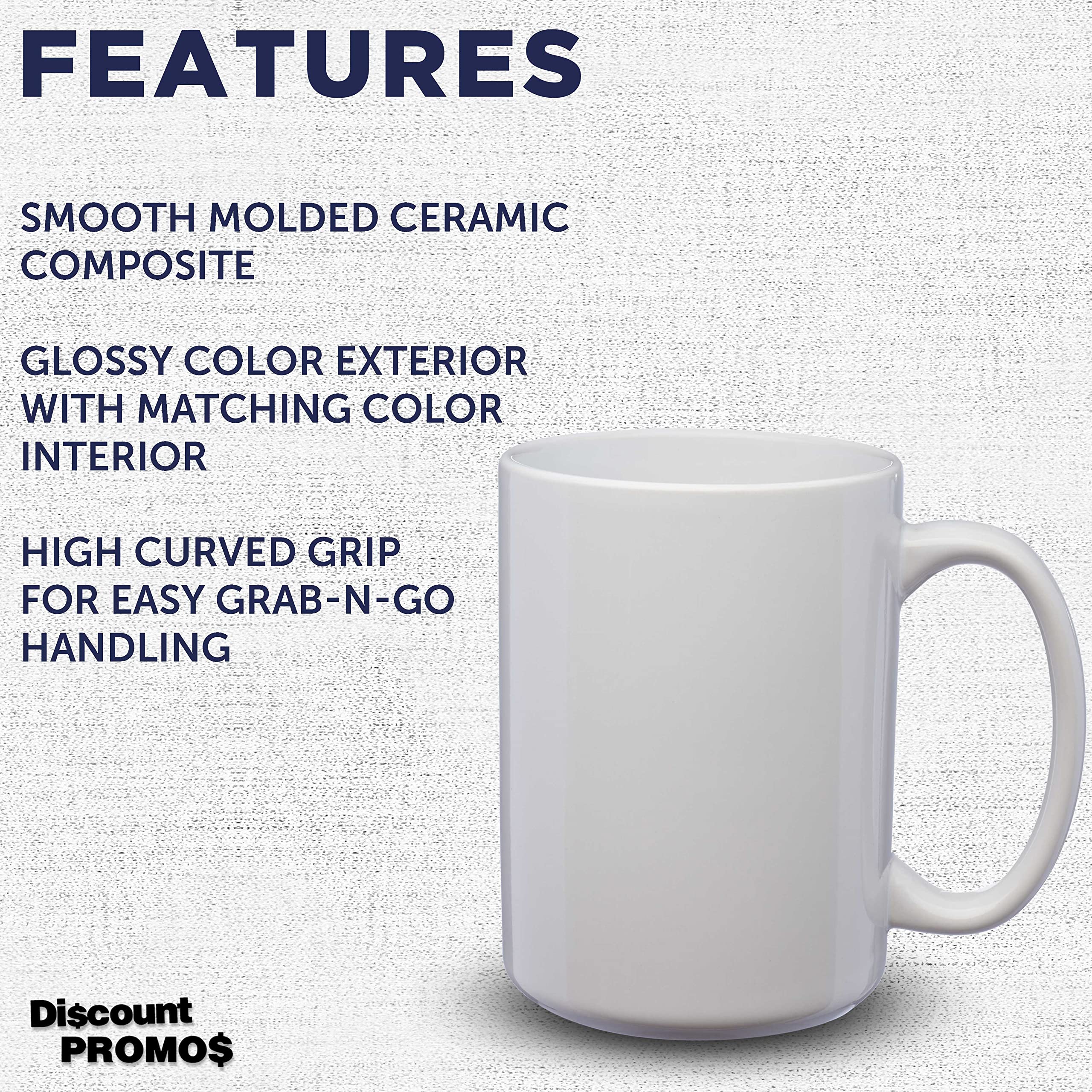 Premium Large Ceramic Coffee Mugs Set of 10 - 15oz Oversized White Mugs for Coffee, Tea & Soup - Durable Restaurant-Grade Cups for Home, Office or Cafe Use