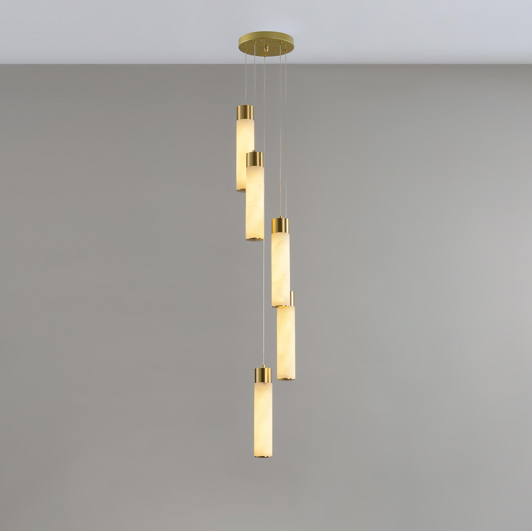 Celestial Alabaster Cascade Chandelier - Modern Crystal Ceiling Light Fixture for Dining Room, Bedroom & Living Room Decor - Elegant Lighting for Weddings & Home Interiors