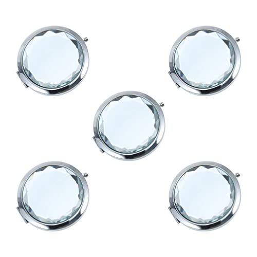 FOMIYES 5-Piece Travel Makeup Mirror Set - Portable Compact Handheld Cosmetic Mirror for Women, White | Perfect for Travel, Home, and On-the-Go Touch Ups