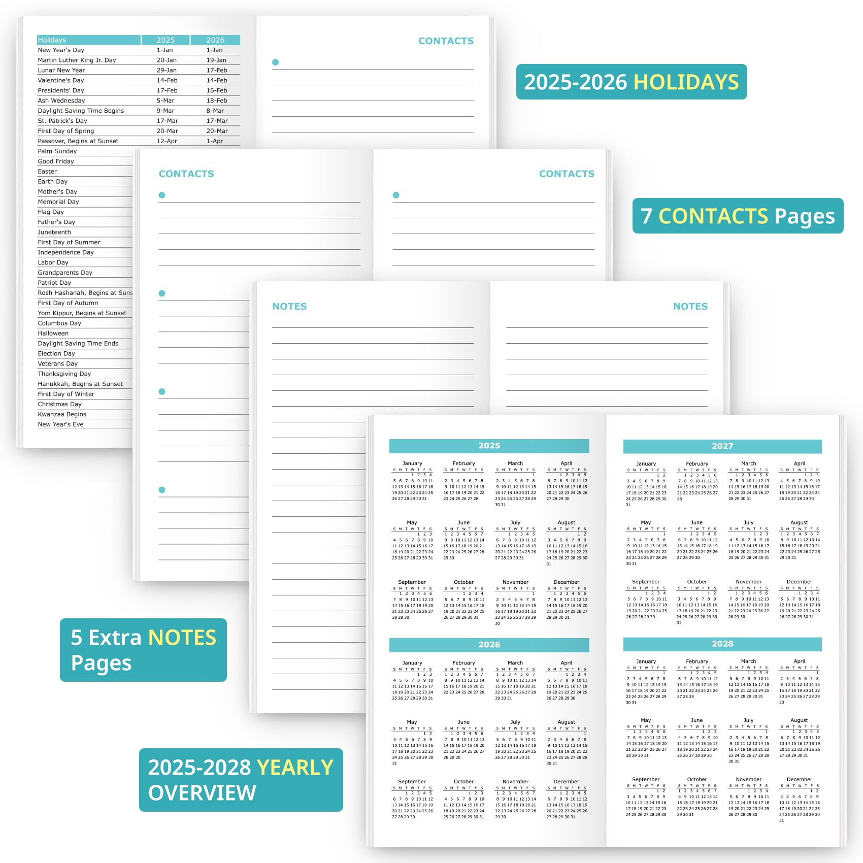 2025-2026 Pocket Calendar - 2 Year Monthly Planner (Jan 2025-Dec 2026) - Small 6.5