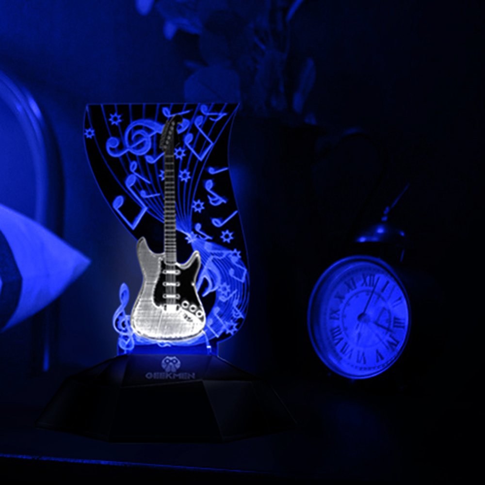 3D LED Music Note Table Lamp - Touch Switch Illusion Optical Night Light for Guitarists | Unique Gift for Music Lovers, Bedroom & Studio Decor