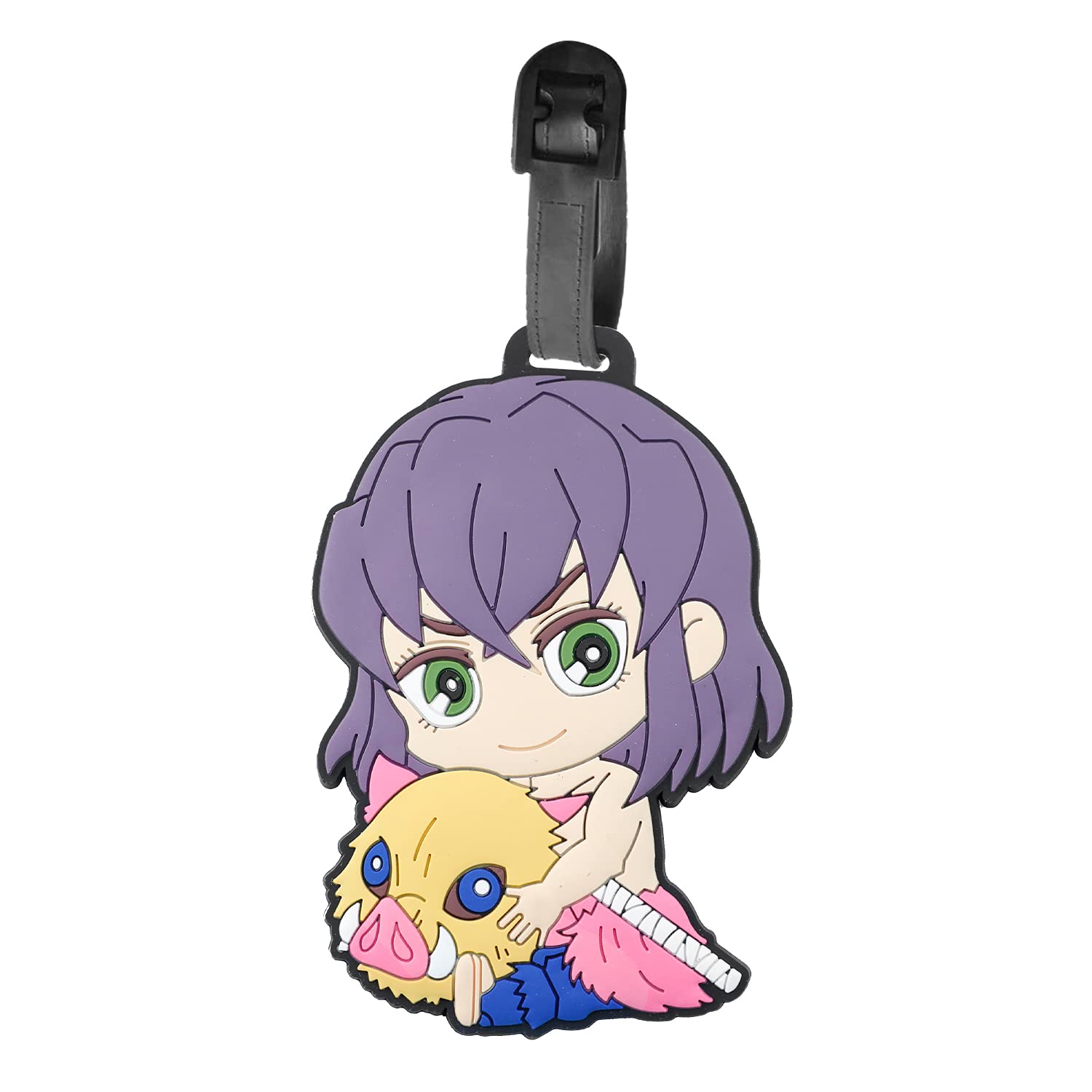Anime Slayer Luggage Tags - 6 Pack ID Labels with Adjustable Belt Strap for Travel Bags, Suitcases & Backpacks | Perfect for Anime Fans, Cosplay Events & Convention Travel
