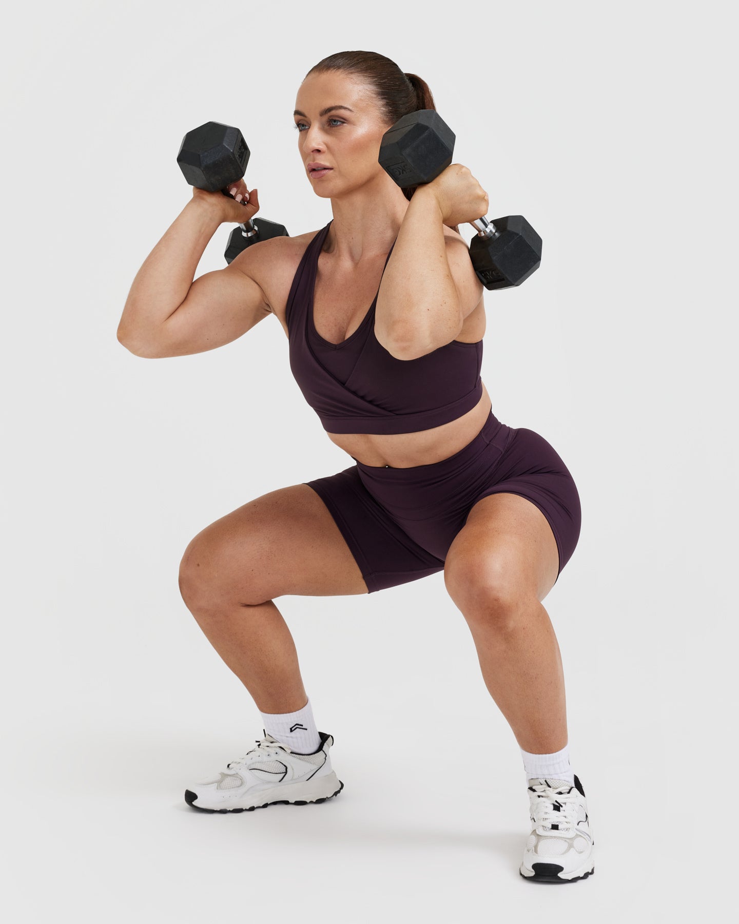 High-Performance Unified Layered Sports Bra for Women - Breathable & Supportive Activewear in Blackberry Purple | Perfect for Yoga, Running & Gym Workouts