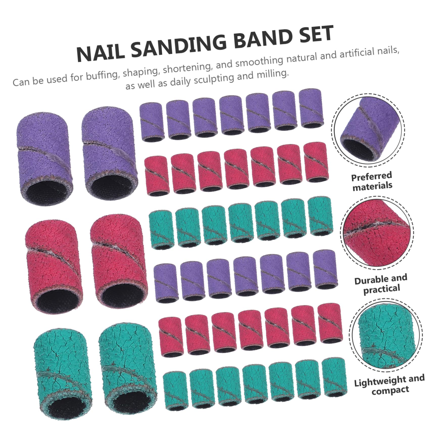 Minkissy 3 Sets Fine Grit Sanding Bands for Nail Drill - Professional Nail Polishing & Grinding Tools (3 Boxes x 3) - Perfect for Salon, Home Manicure & Nail Art Design