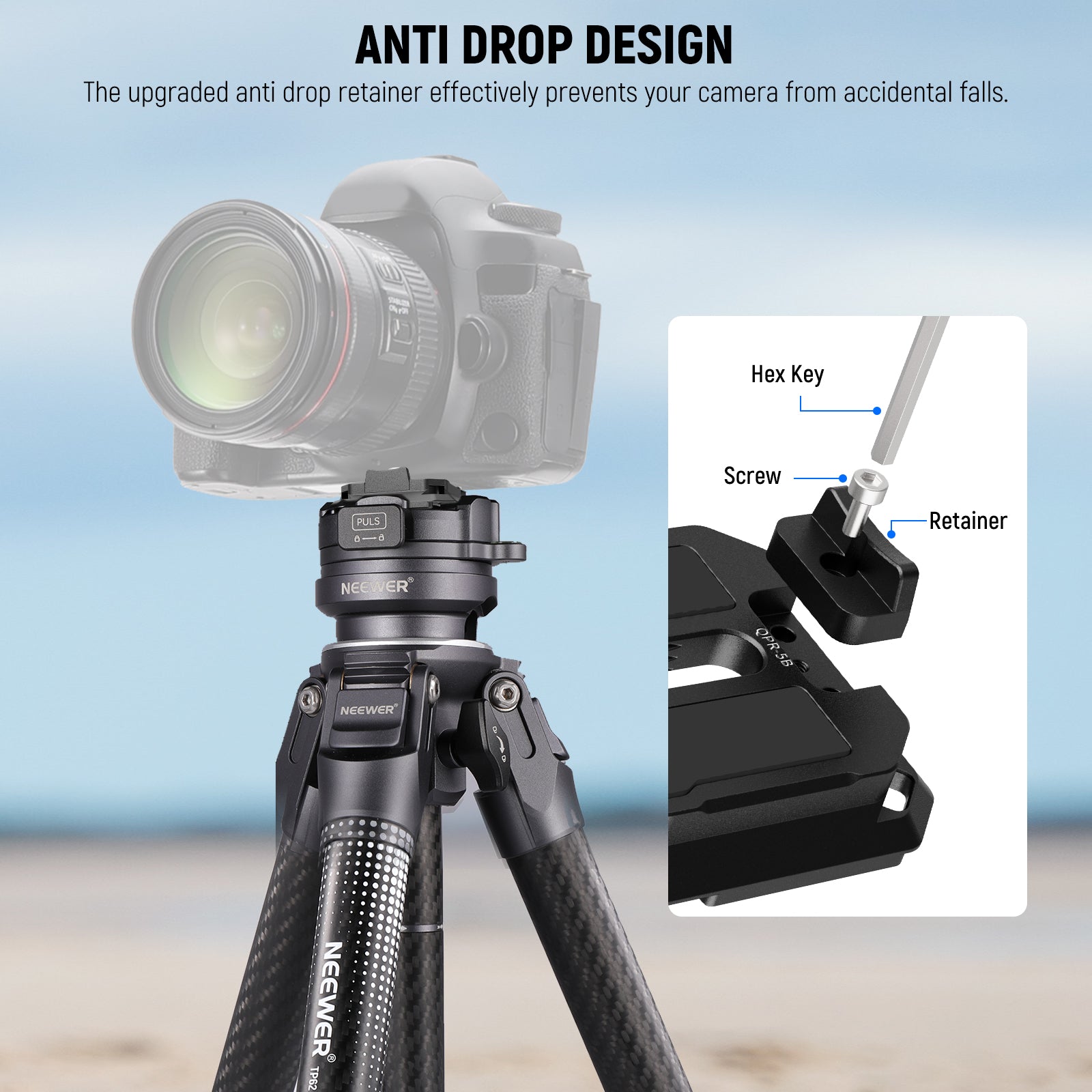NEEWER QPR 5B 2 Pack 38mm Square Quick Release Plate for DSLR Camera - Compatible with Tripod, Monopod & Stabilizer - Perfect for Photography & Videography