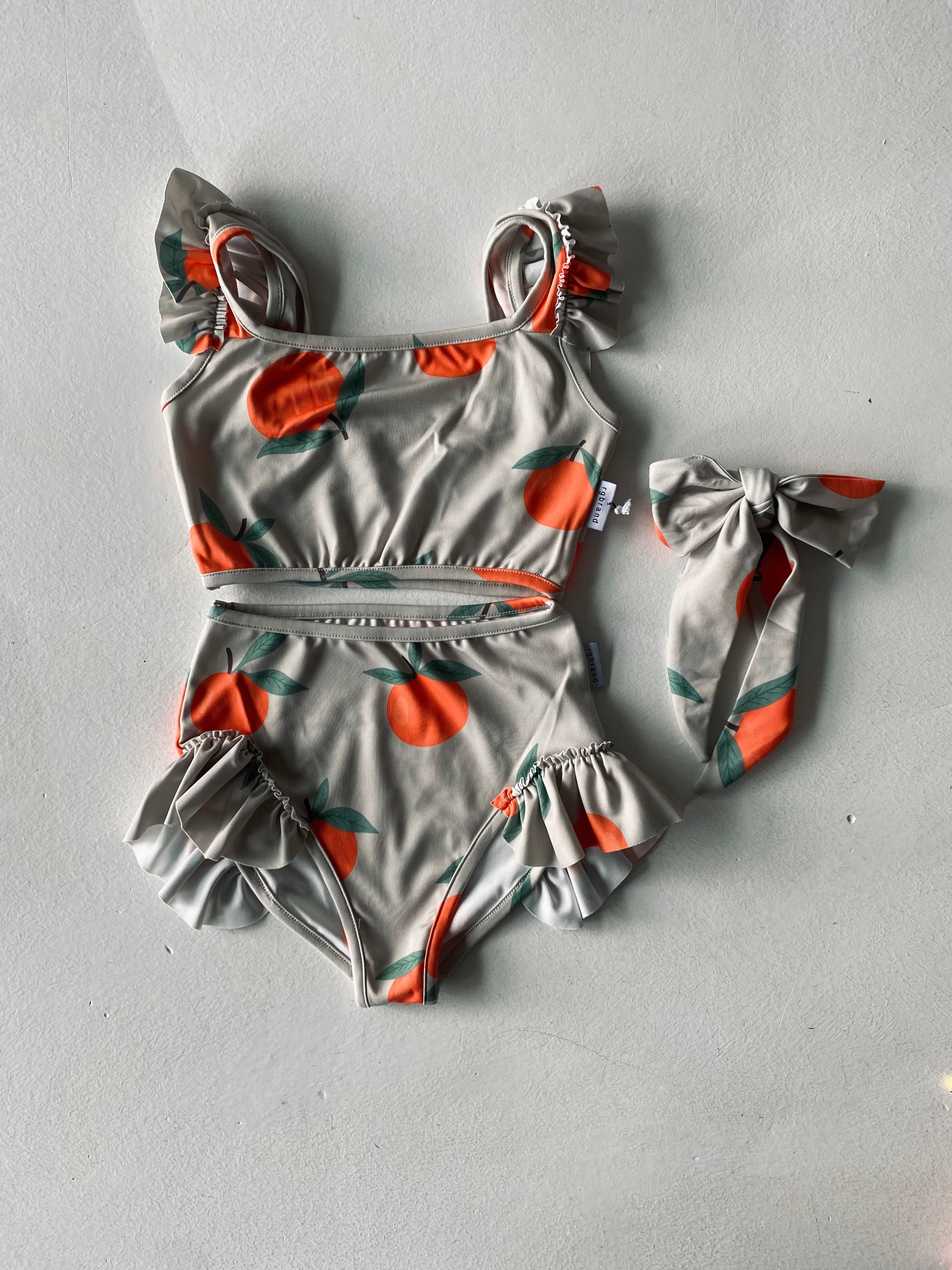 Girl's Ruffle Tank Top, Shorts & Hair Clip Set - Cute Summer Outfit for Playdates, Beach & Birthday Parties