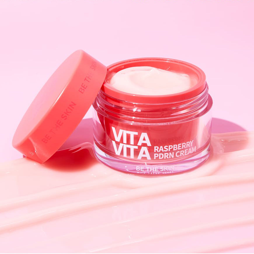 BE THE SKIN Vitavita Raspberry PDRN Anti-Aging Cream 50g - Hydrating & Firming Face Moisturizer for Dry Skin, Wrinkles & Fine Lines - Perfect for Night Routine & Daily Skincare