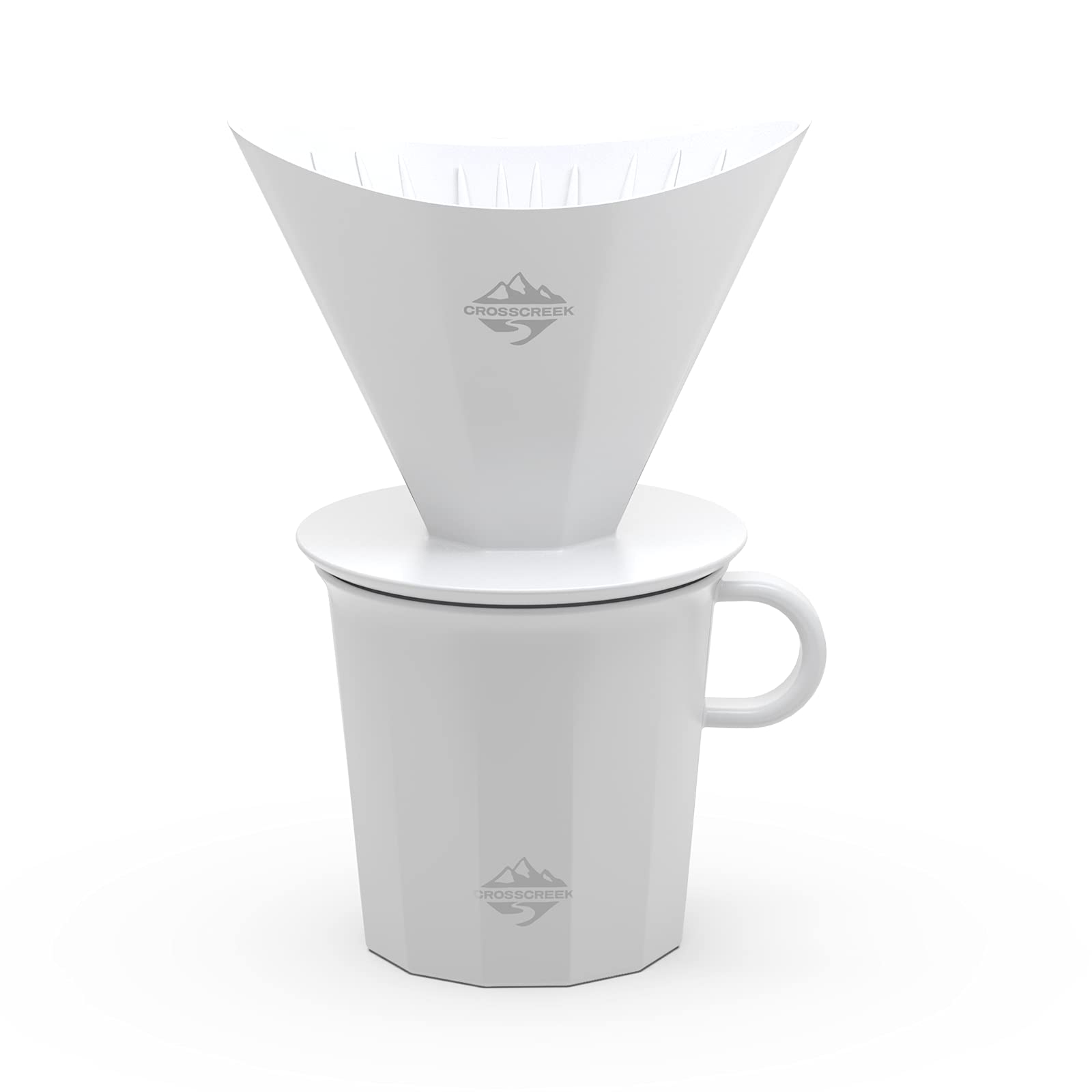 Premium White Ceramic Pour Over Coffee Maker Set with V60 Paper Filters - Includes Streamline Coffee Mug for Home, Cafe & Restaurant Use - Perfect for Slow Brewing & Specialty Coffee Lovers
