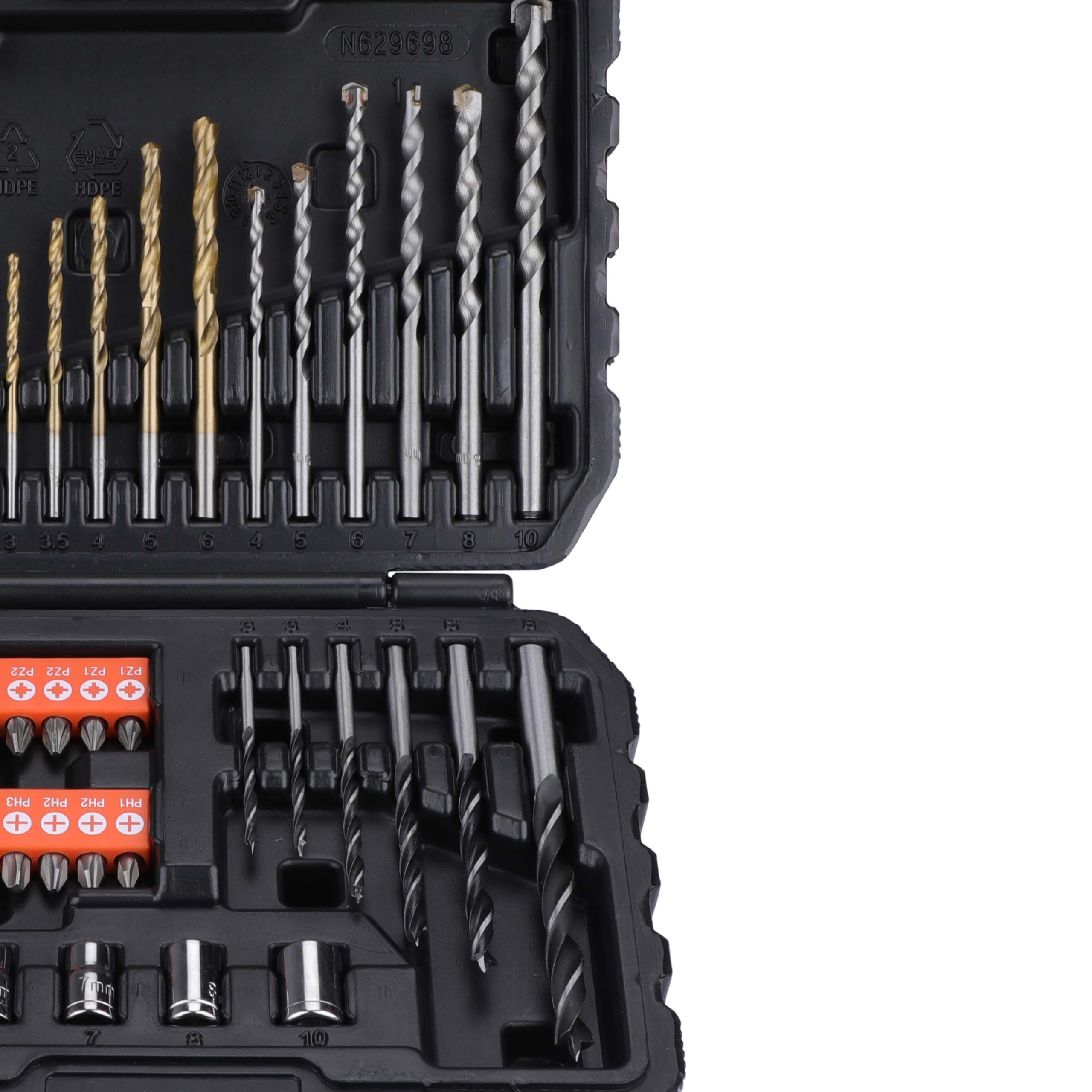 Black + Decker A7188 50-Piece Drill and Screwdriver Bit Set - Premium Steel Construction for Wood, Metal & Plastic - Perfect for DIY Projects, Home Repairs & Professional Use