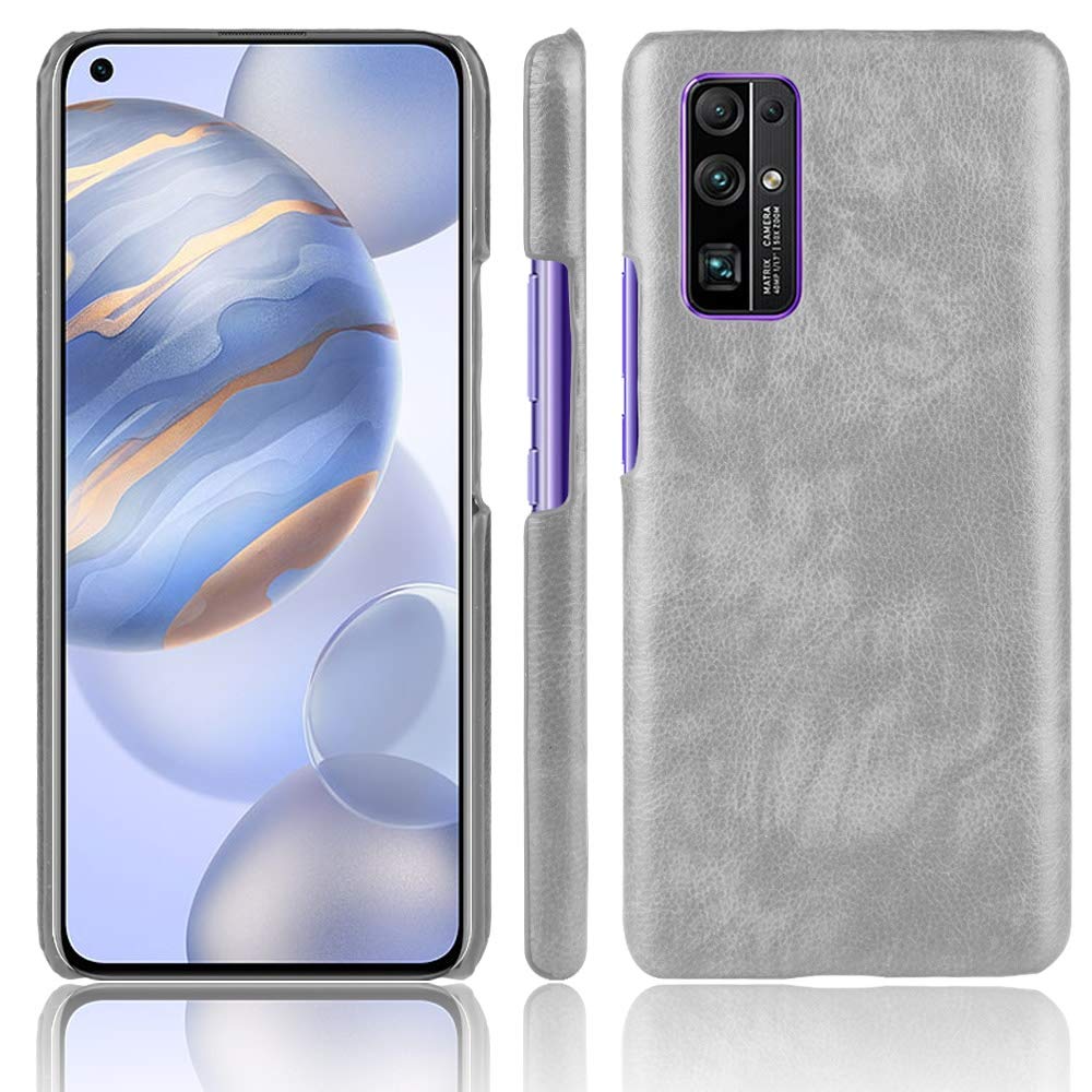Shockproof Huawei Honor 30 Phone Case - Durable PC + PU Hybrid Cover with Lychee Texture, Anti-Slip Grip Protective Case (Gray) - Perfect for Outdoor Activities, Travel & Daily Use