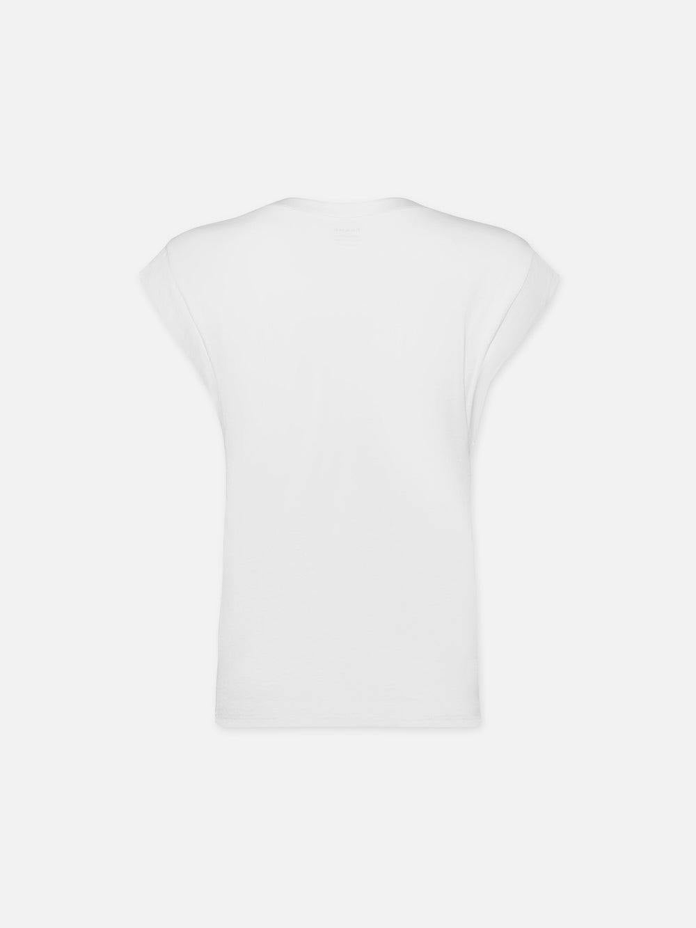 Frame Mid Rise V-Neck Tee - Women's Casual Basic T-Shirt for Everyday Wear | Soft Cotton Comfort Fit Top for Layering, Work & Weekend Outfits