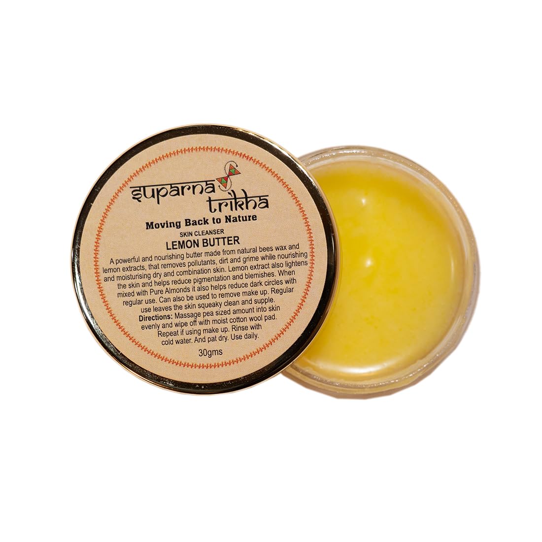 Suparna Trikha Lemon Face & Body Butter 25g - Natural Nourishing Cream for Blemish Care, Dark Circles & Makeup Removal | Hydrating Moisturizer for Dry Skin | Perfect for Daily Skincare Routine & Travel