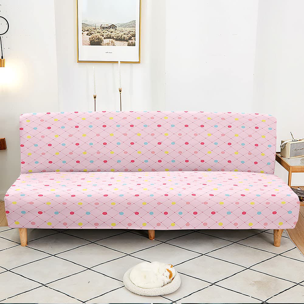 Stretch Futon Cover Full Size - Soft Washable Slipcover with Elastic Bottom for Home & Office