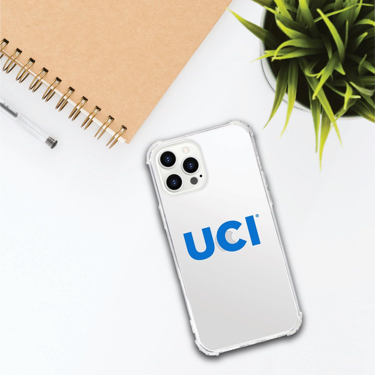OTM Essentials Durable Phone Case for iPhone 13 - Shockproof Tough Edge Protection - University of California-Irvine UCI Alumni Gift - Classic White Design | Perfect for College Students & Campus Life