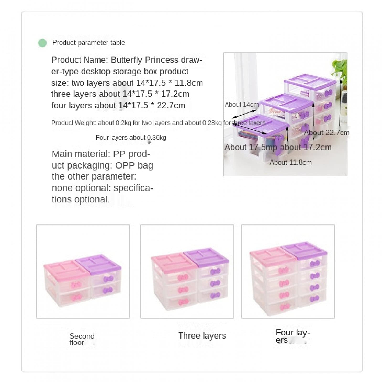 Cute Makeup Organizer with 2/3/4 Layers - Kawaii Desk & Room Decor Accessories for Girls, Teens & Women - Perfect for Vanity, Bedroom, Bathroom & Dorm Organization