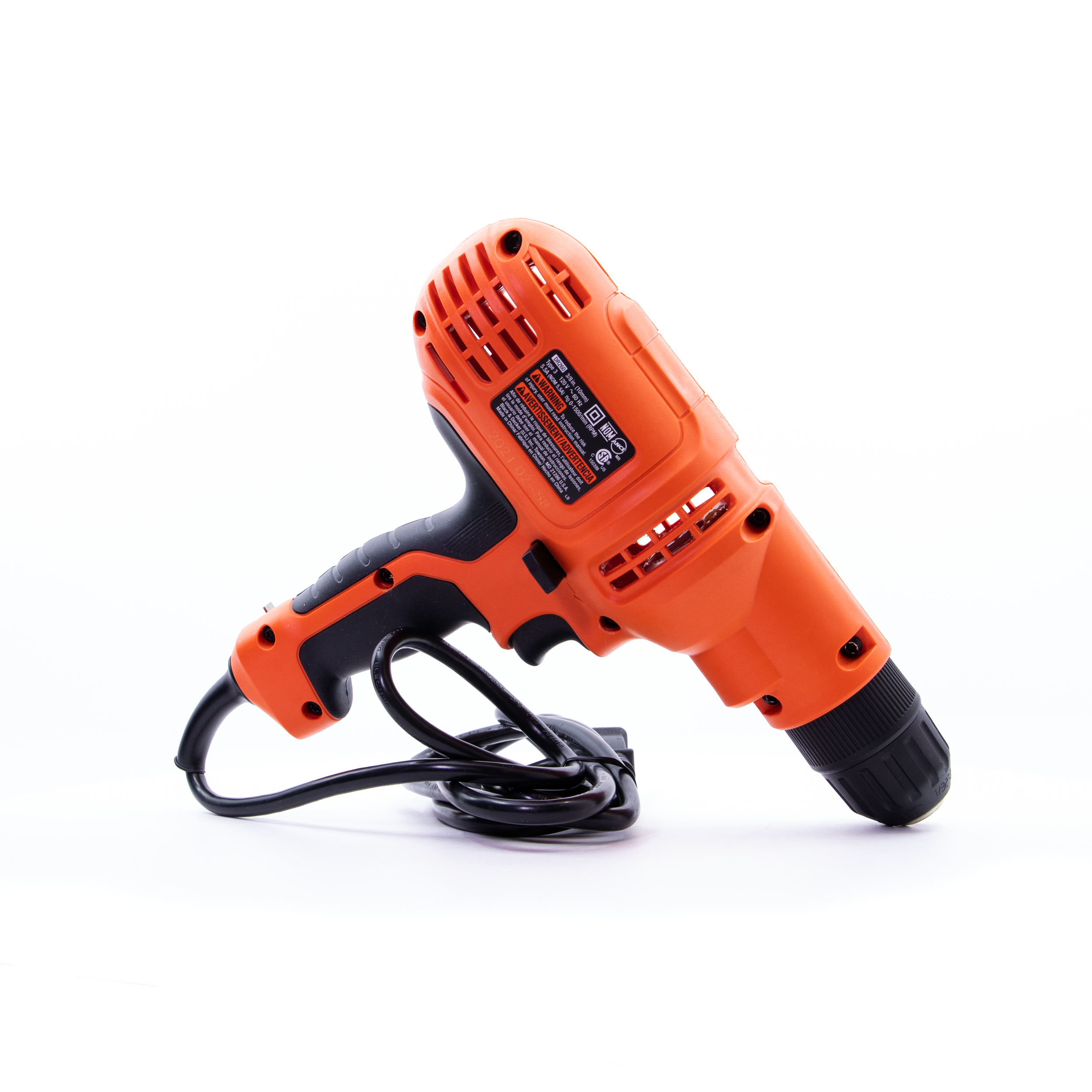5.5 Amp Corded Drill with 3/8 Inch Chuck - Powerful Electric Drill for Woodworking, Metal Drilling & DIY Home Improvement Projects