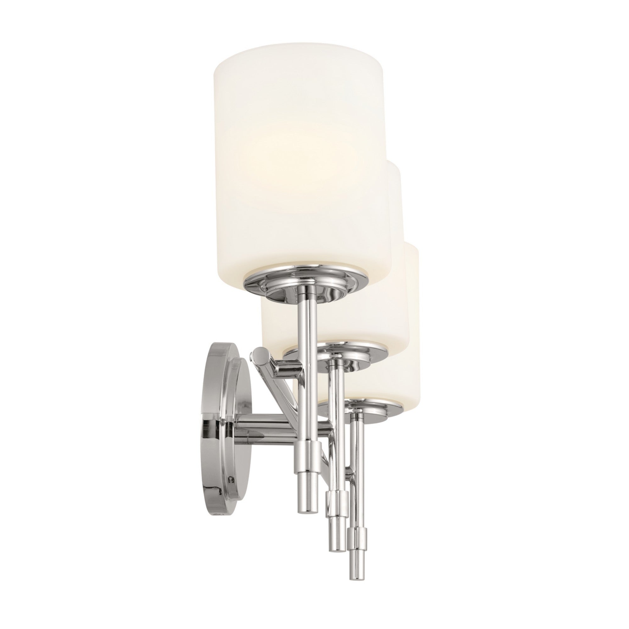 23-Inch 3-Light Bathroom Vanity Light with Satin Etched Opal Glass - Polished Nickel Finish for Modern Bathroom & Powder Room Lighting
