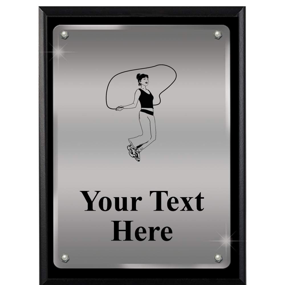 Custom Engraved Jump Rope Floating Plaque Award - Personalized Competition Trophy for Athletes & Fitness Enthusiasts | Perfect for Sports Awards Ceremonies, Gym Recognition & Motivational Gifts
