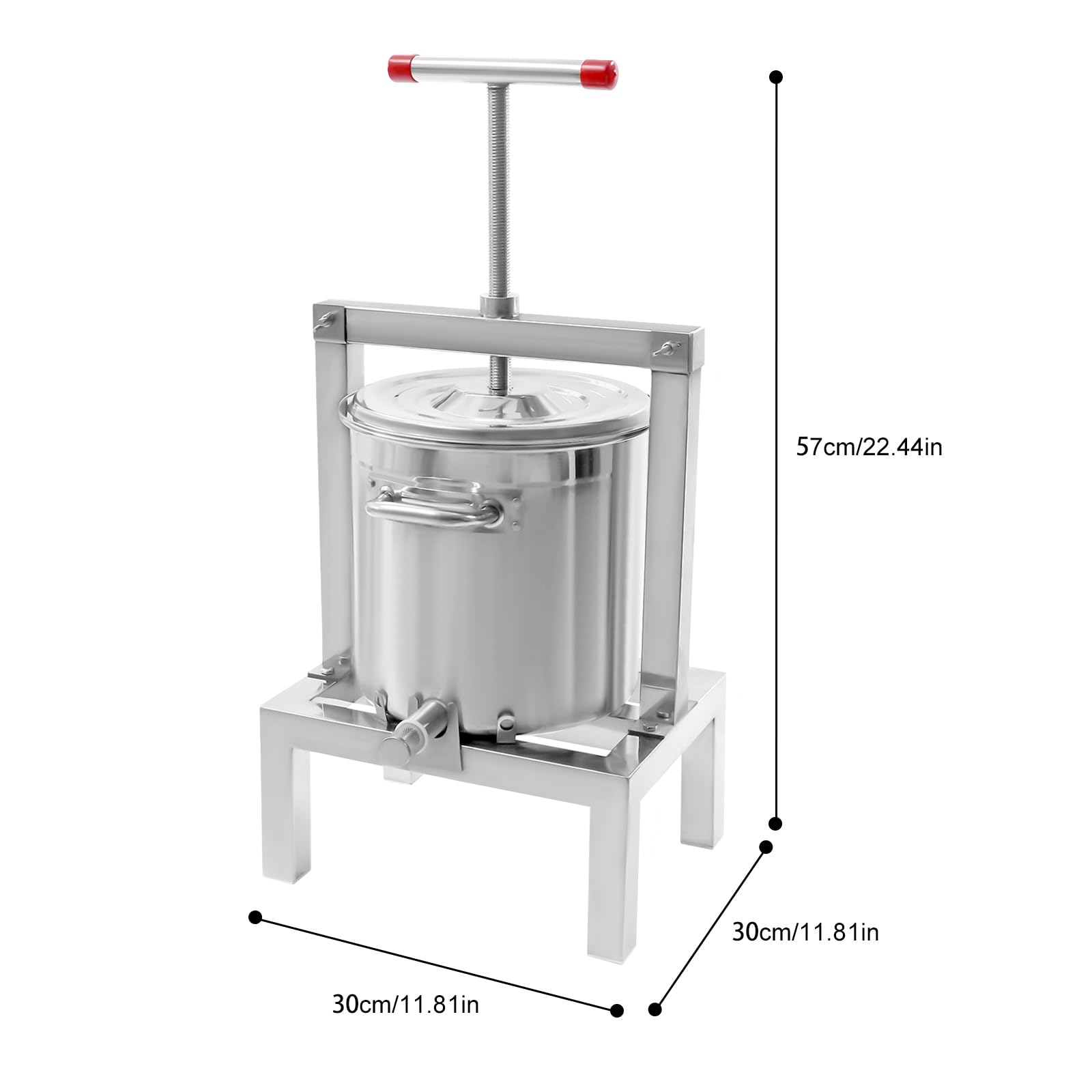 10L Stainless Steel Manual Honey Press Extractor - Beekeeping Equipment for Beeswax & Fruit Juice Extraction | Perfect for Home Brewing, Cider Making & Wine Production
