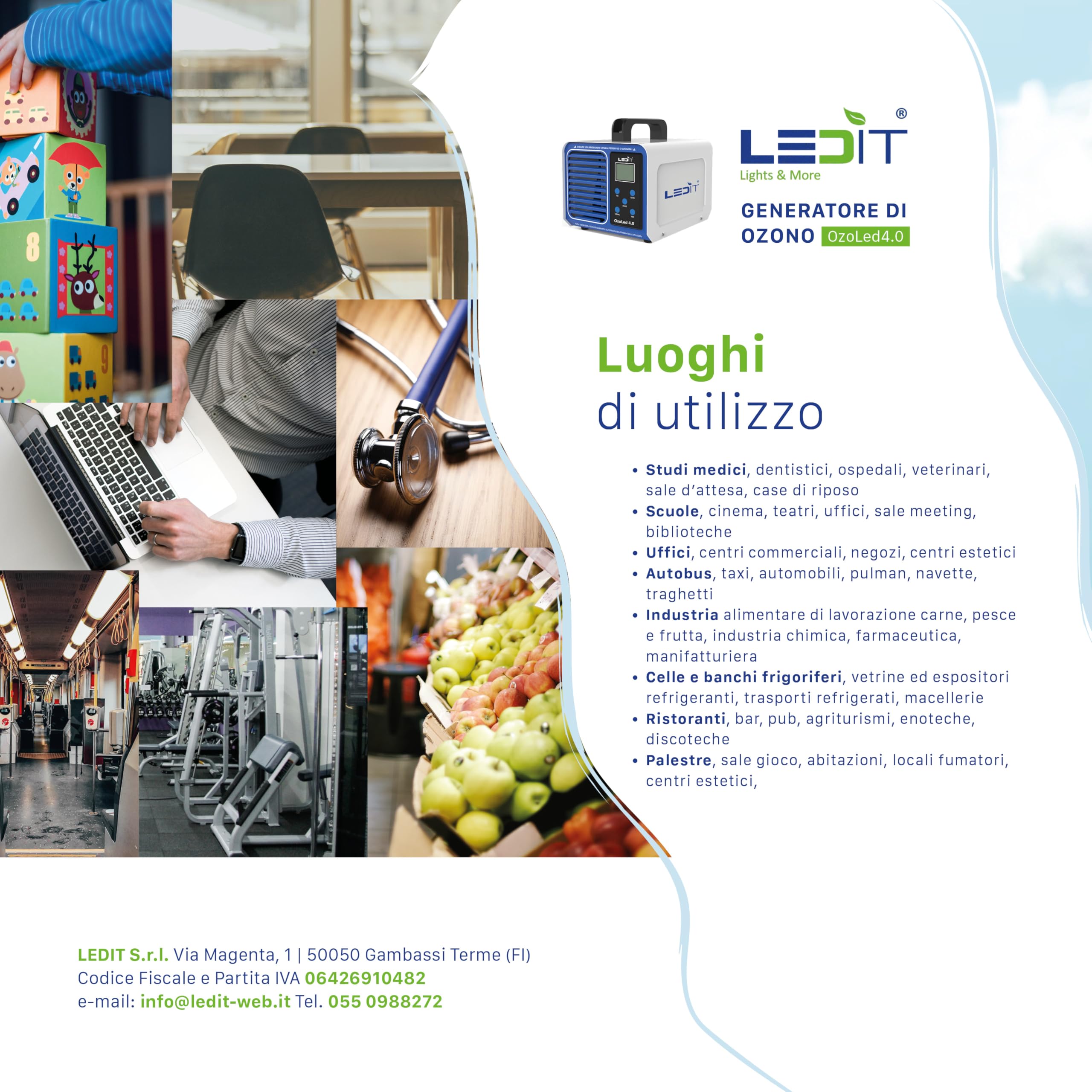 Professional 10000MG/hr Ozone Generator with Remote Timer - CE & CNR Certified, Made in Italy for Home & Commercial Use - Ideal for Air Purification, Odor Removal, and Disinfection in Offices, Restaurants, and Healthcare Facilities