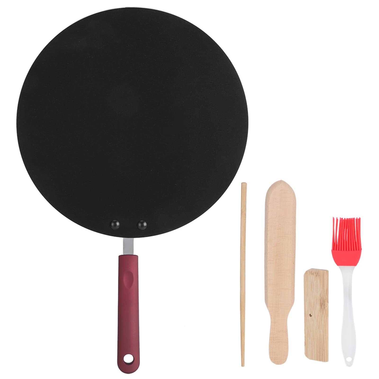 Non-Stick Portable Crepe Maker Pan with Spreader - Mini Pancake Griddle for Home Cooking, Breakfast & Desserts - Perfect for Crepe Lovers, Camping & Quick Meals