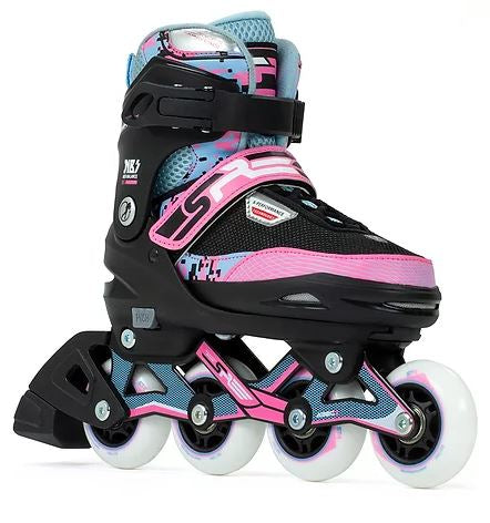 SFR Pixel Inline Skates for Adults - Blue & Pink Roller Skates with Comfortable Fit - Perfect for Outdoor Skating, Fitness & Recreation
