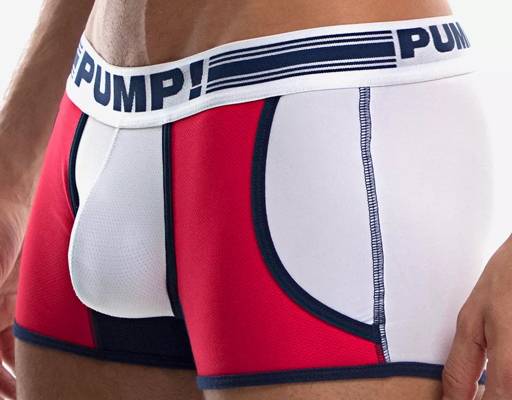 PUMP! Academy Jogger Boxer Briefs - Breathable Mesh Underwear for Men, Comfortable Athletic Boxer Shorts with Elastic Waistband - Ideal for Running, Gym Workouts & Everyday Wear (Red)