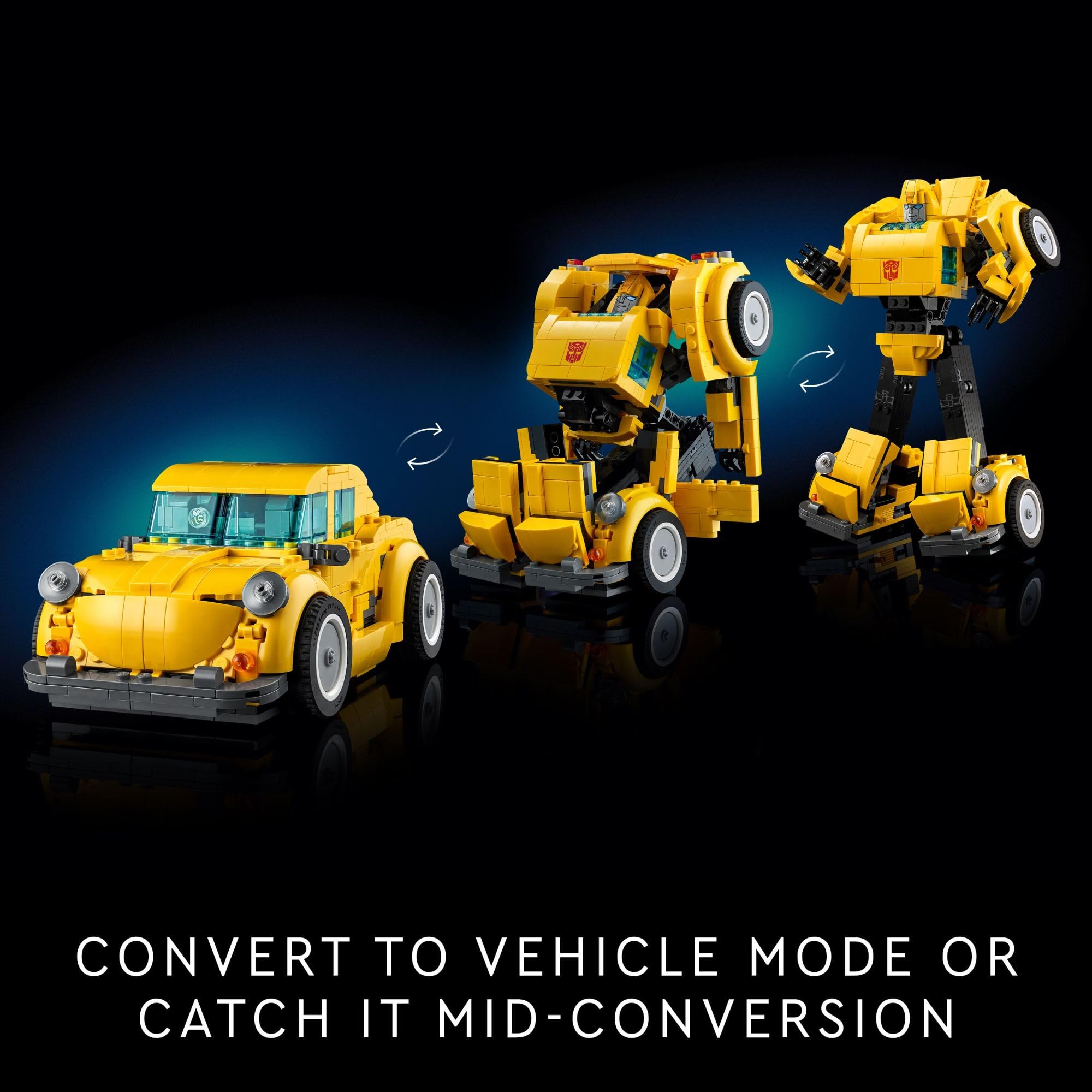 LEGO Icons Transformers Bumblebee Action Figure - Collectible Robot Toy for Adults & Fans, Movie-Themed Building Set with Vehicle Conversion (10338) | Perfect Gift for Sci-Fi Lovers, Transformers Collectors & Model Enthusiasts | Display for Home Office, Game Room or Gift for Birthday & Holidays