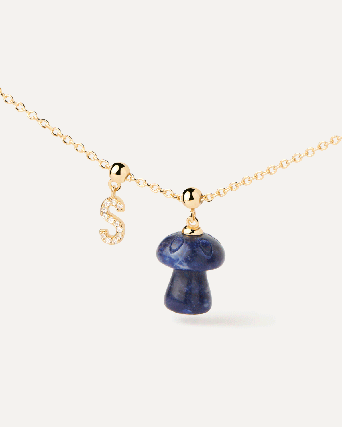 Natural Sodalite Mushroom Charm for Jewelry Making - Handcrafted Beaded Pendant for Necklaces, Bracelets & DIY Crafts - Perfect for Boho, Hippie & Nature-Inspired Fashion