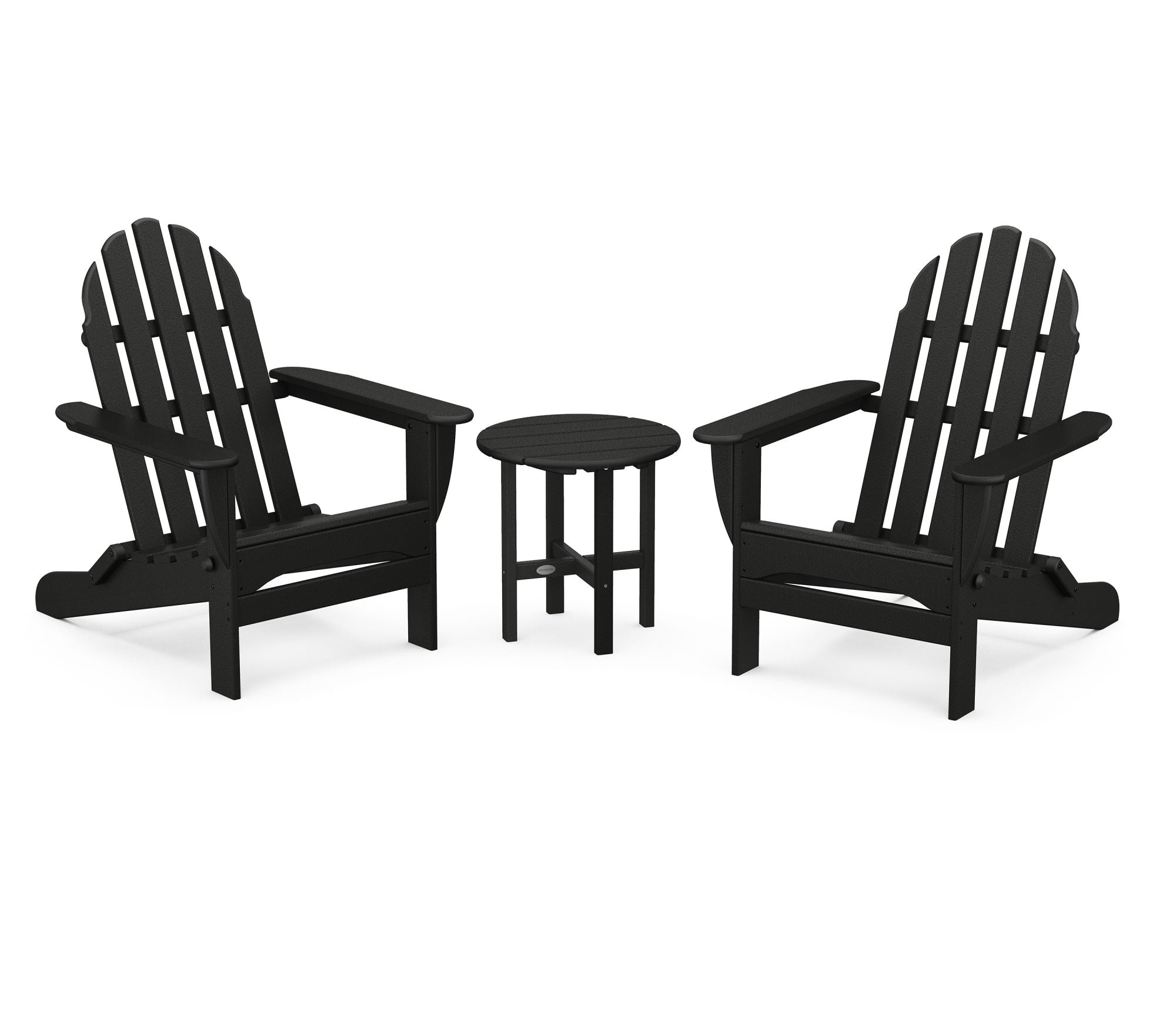 POLYWOOD Classic Folding Adirondack Chair 3-Piece Set - Outdoor Patio Furniture for Deck, Poolside & Garden Relaxation