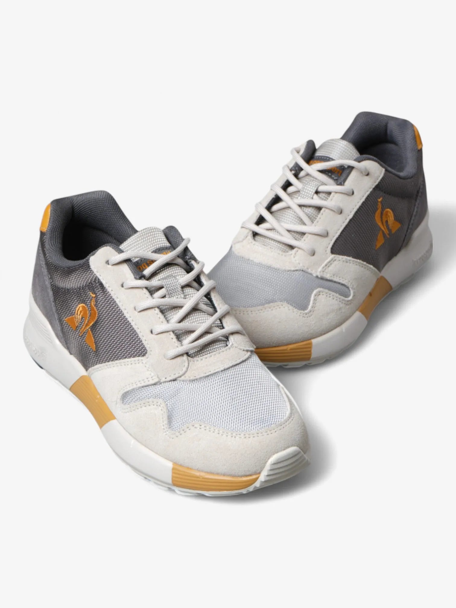 Le Coq Sportif Omega X Active Sneakers - Beige & Grey Running Shoes for Men & Women | Comfortable Lightweight Design for Gym, Workout & Casual Wear