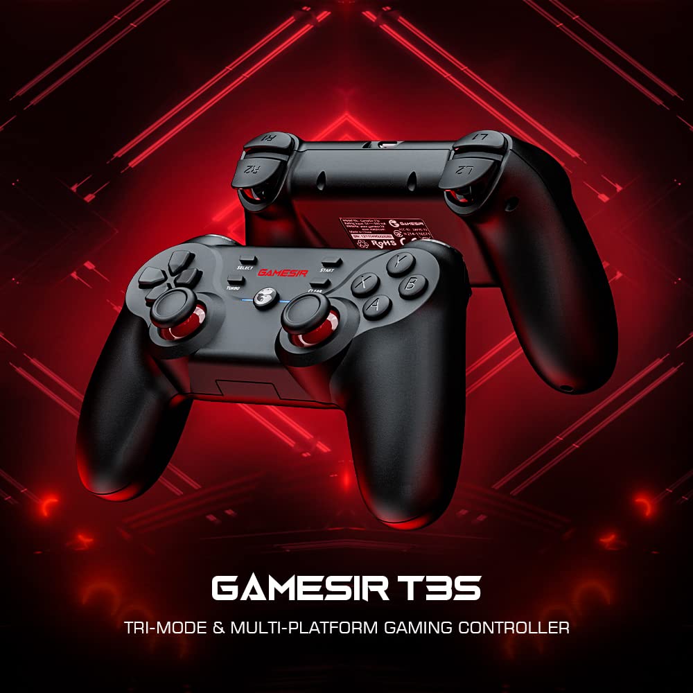 GameSir T3s Wireless Gaming Controller for PC, Android, iPhone & Switch - Bluetooth Gamepad with Dual Vibration for Windows 7/8/10/11 - Perfect for Mobile Gaming, Console Play & PC Gaming Sessions