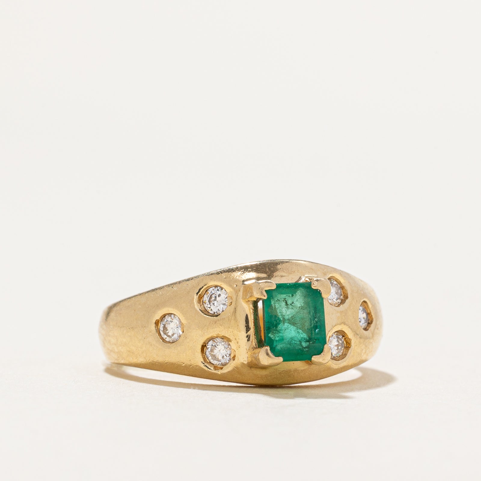 Emerald and Diamond Ring - 0.50ct Emerald with 0.15ctw Diamond Accents - Size 6 - Elegant Engagement, Wedding, or Anniversary Jewelry Gift