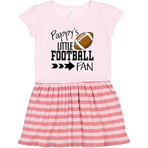 Inktastic Pappy's Little Football Fan Toddler Dress - Cute Baby Girl Outfit for Game Day, Sports Events & Family Photos | Soft Cotton Comfort for Playdates & Special Occasions