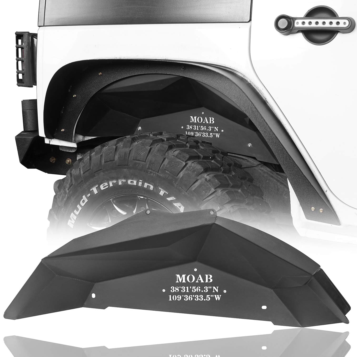 u-Box Jeep Wrangler JK Rear Inner Fender Liners (2007-2018) - Durable Wheel Mud Guards for 2/4 Door & Unlimited Models - Perfect for Off-Roading & All-Weather Protection
