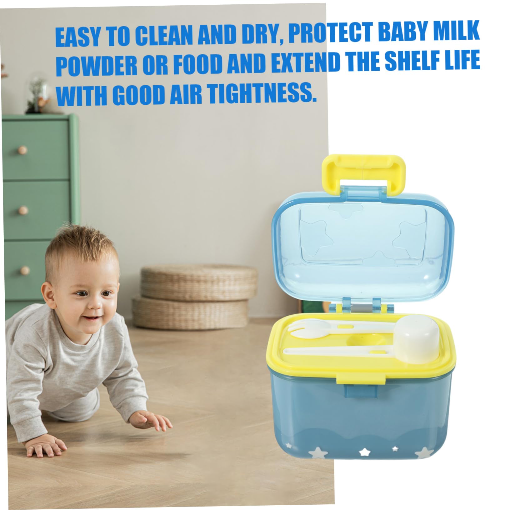 Portable Baby Formula Dispenser Container with Spoon - Travel-Friendly Milk Powder Storage for On-the-Go Feeding | BPA-Free Polypropylene Powder Box for Diaper Bags, Outings & Baby Care Essentials