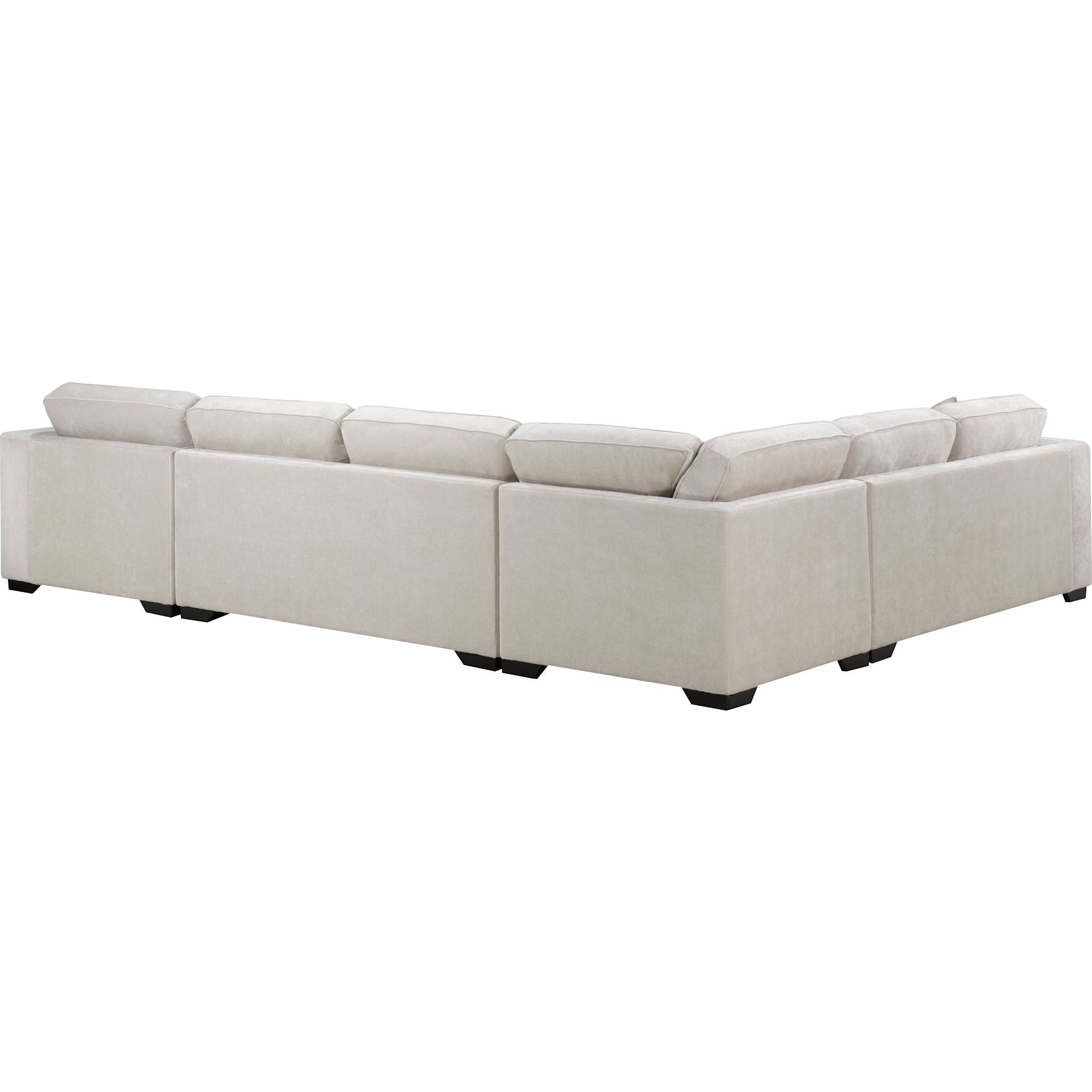 Amber 4-Piece Sectional Sofa Set in Cream | Modern L-Shaped Living Room Couch with Chaise | Perfect for Family Gatherings & Movie Nights